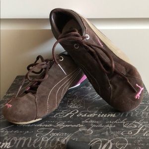 PUMA Brown Suede Etoile 2 Vintage Fashion Sneakers